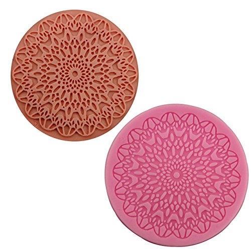 Buy DIY Flower Round Lace Silicone Cake Mold Vine Pattern Fondant