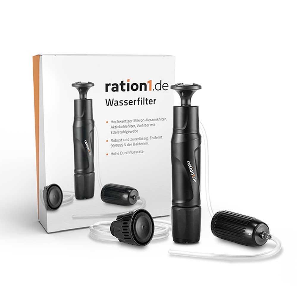 ration1 Wasserfilter, ClearSi Wasseraufbereitung 12ml, 5X Faltkanister 20L | Wasserkanister faltbar, tragbar, lebensmittelecht, BPA frei, 120 Liter Trinkwasser filtern, desinfizieren, konservieren