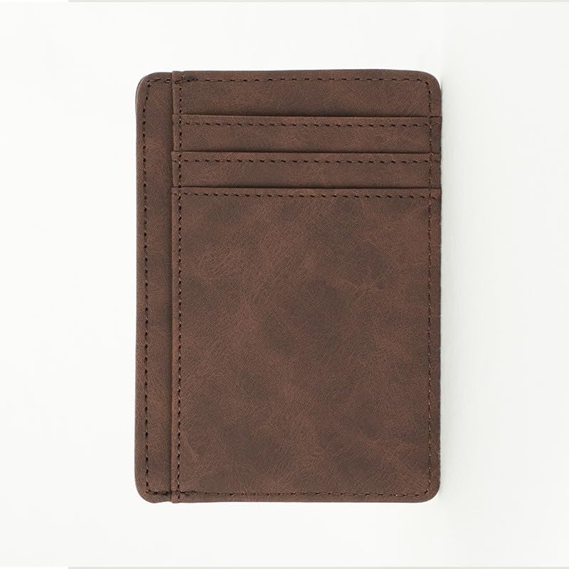 Slim Wallet for Men, Minimalist Front Pocket RFID Blocking Wallet, Dark Brown