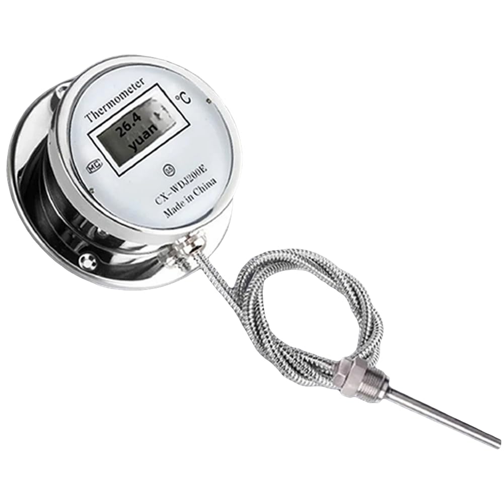 Termómetro de Acero Inoxidable con Pantalla Digital, Termómetro de Sonda Impermeable para Cocinar, Industrial