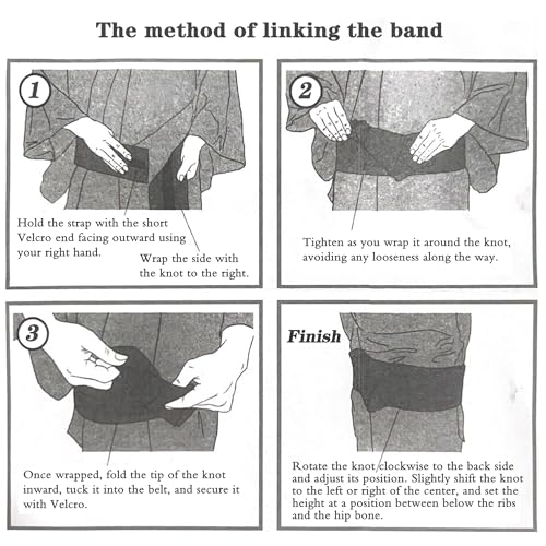 ZooBoo Japanese Kimono Obi Belt - Mens Traditional Vintage Waist Judo Wrap Waistband Pattern2