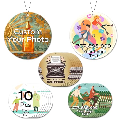Image of HINFKA Custom Car Air Fresheners for Company Logos | Business Gifts; Event Giveaways; 10-1000 Pcs Bulk Orders; Double-Sided Print; Scent Options Available; Round