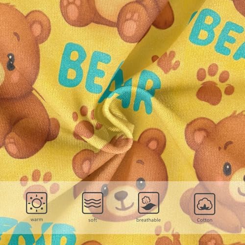 Joisal Flower Girls Underwear Toddlers 2t Cotton Cute Panties Girl Cute Cartoon Bear Yellow Briefs Girls Undies3