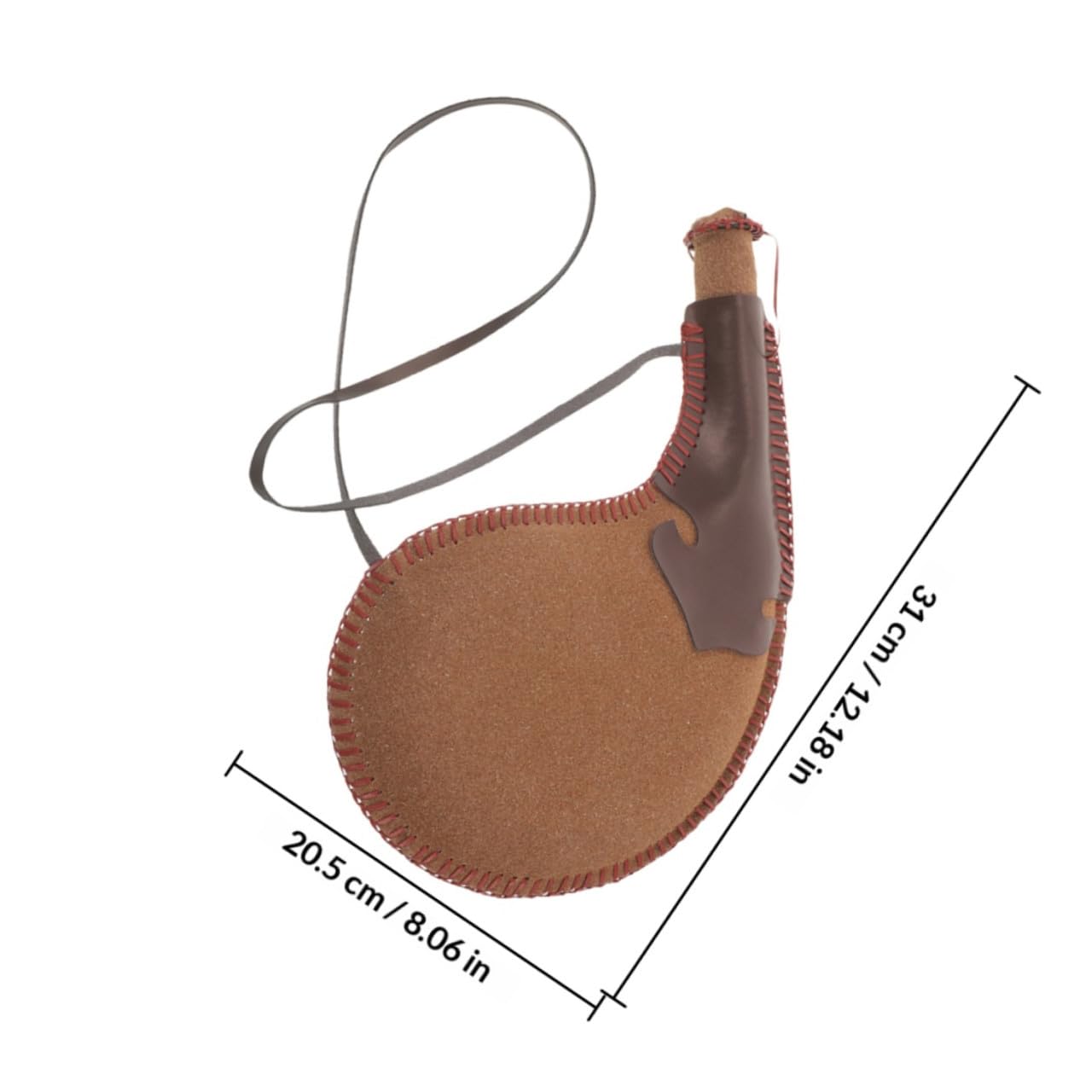 Healifty 2 Stück Traditionelle Bota Tasche aus Robustem Pu Leder 30cm Wasserbeutel für Camping Wandern Festival Leichter Flüssigkeitsbehälter mit Hüfttaschenfunktion Zufällige Farbe
