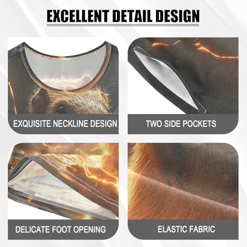 Pajama Sets Short Sleeve Glowing Capybara with Sparks Soft Cotton Summer Sleepwear 2 Piece PJS Size 5-14T3