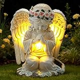 IDEA SHOW Solar Angel Garden Statue, Outdoor Decoration Lawn Ornaments for Yard,...