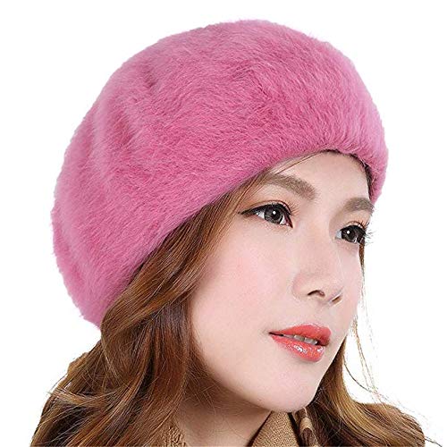 Bonnet de fourrure de lapin sauvage et laine gris : chapeau automne hiver femme mode 3