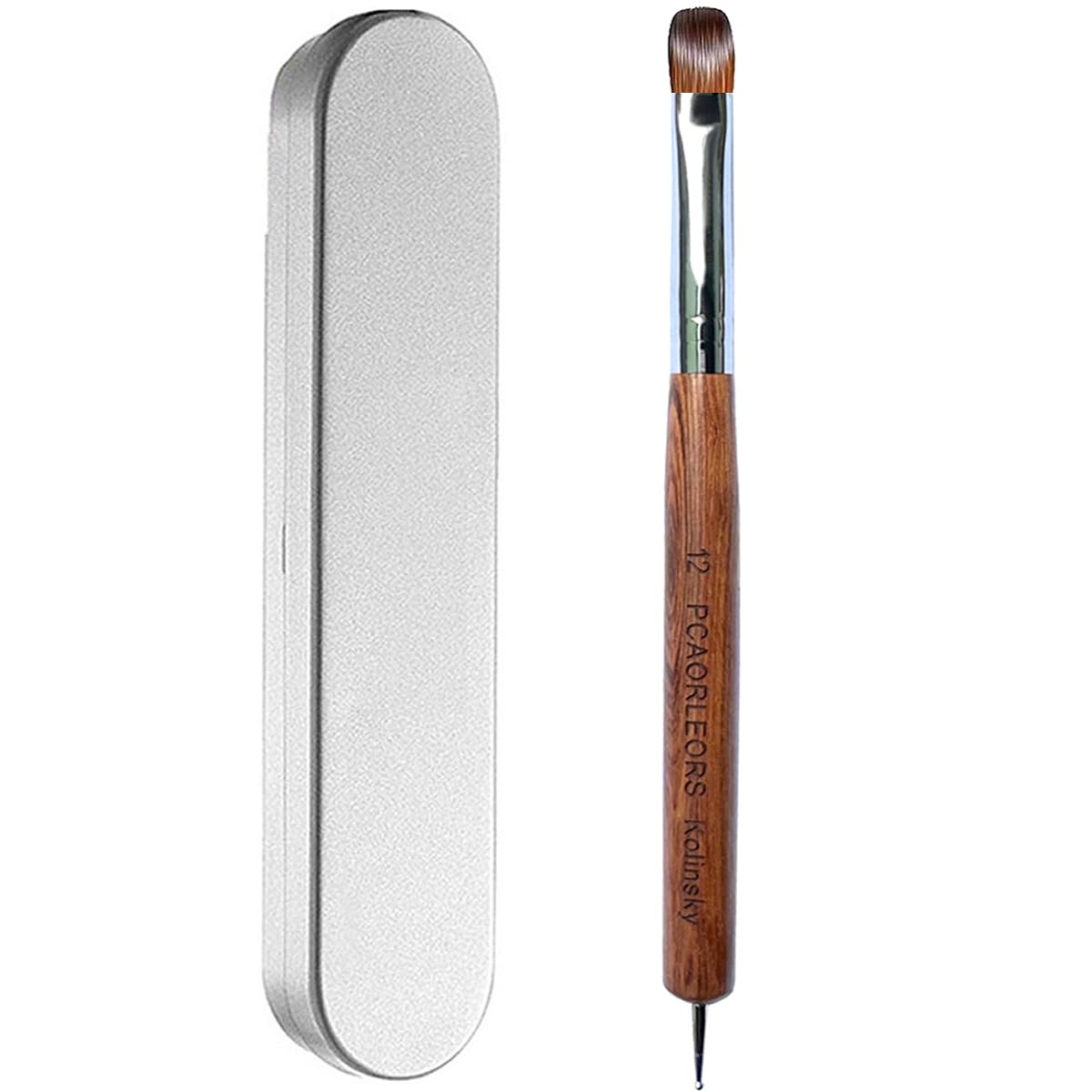 Kolinsky Pennello francese con setole di visone puro al 100% e manico in legno, pennello professionale in gel acrilico (#16)