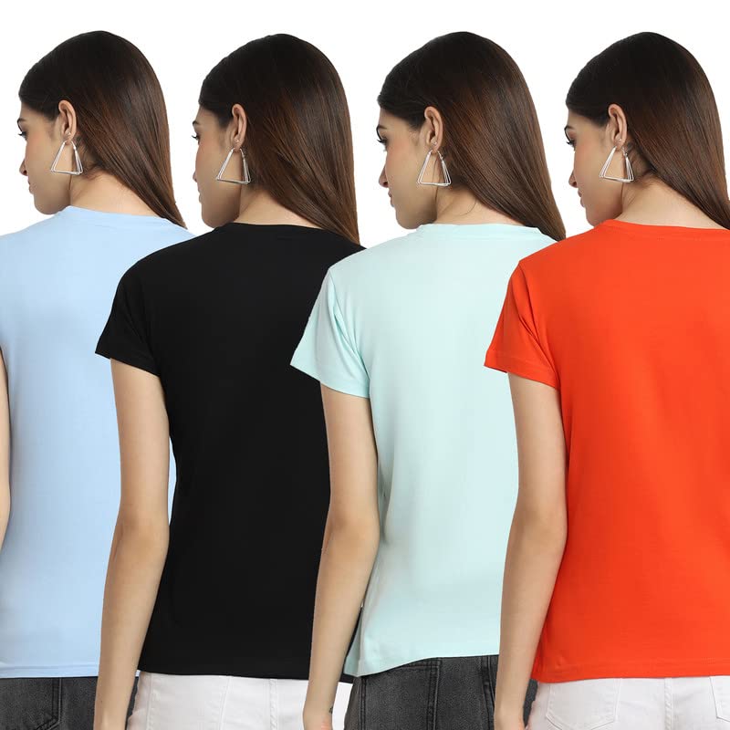 Image of Preneum Women's Cotton Regular Fit Graphic Stylish Printed Short Sleeves Casual T-Shirt |Trend & Styles