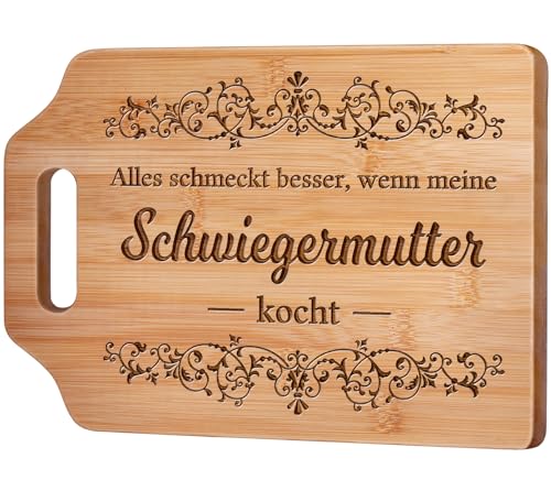 Giftasy Schwiegermutter Geschenke - Bambus Schneidebrett mit Spruch, Schwiegermutter Geschenke Geburtstag, Schwiegermama Geschenk, Muttertag Muttertagsgeschenk