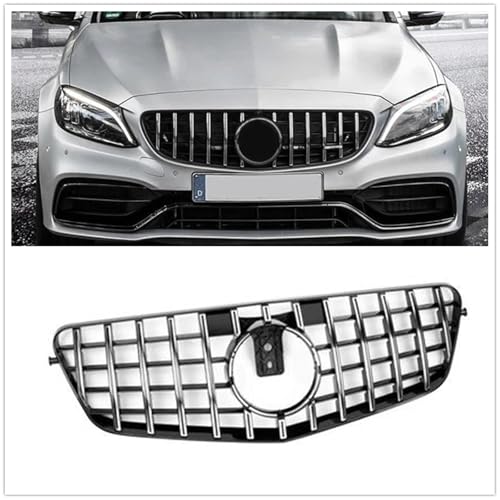 Rejilla de capó superior para W212 Clase E 2010-13, parrilla elegante de 4 puertas Black Silver 2