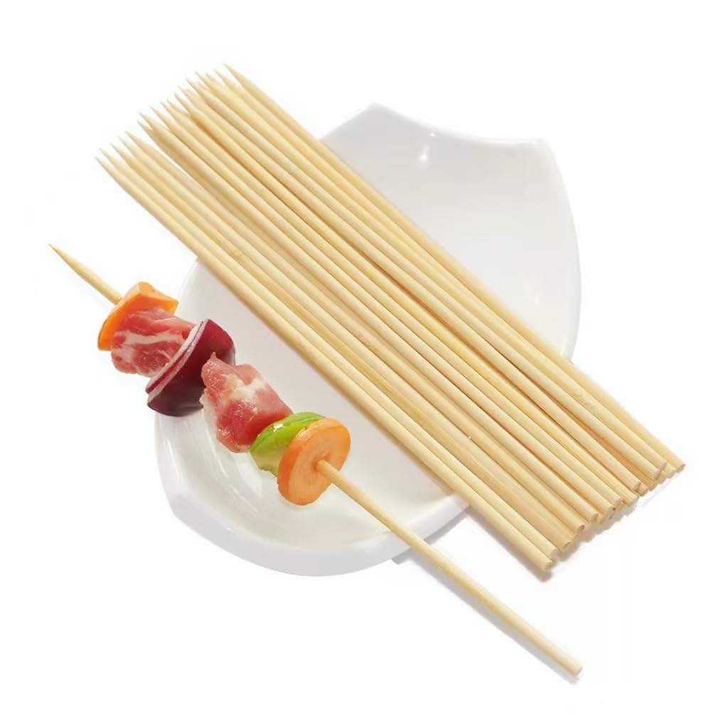 SMART RICE 12 Inch skewers,Φ=4mm,80 counts Bamboo Skewers - Versatile BBQ, Grilling, and Crafting Sticks - Perfect for Kabobs, Marshmallow Roasting,