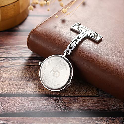 Avaner Verpleegster Fob Horloge, Grote Nummers Pin op Opknoping Revers Horloge, Analoge Quartz Badge Zakhorloge - Afbeelding 4