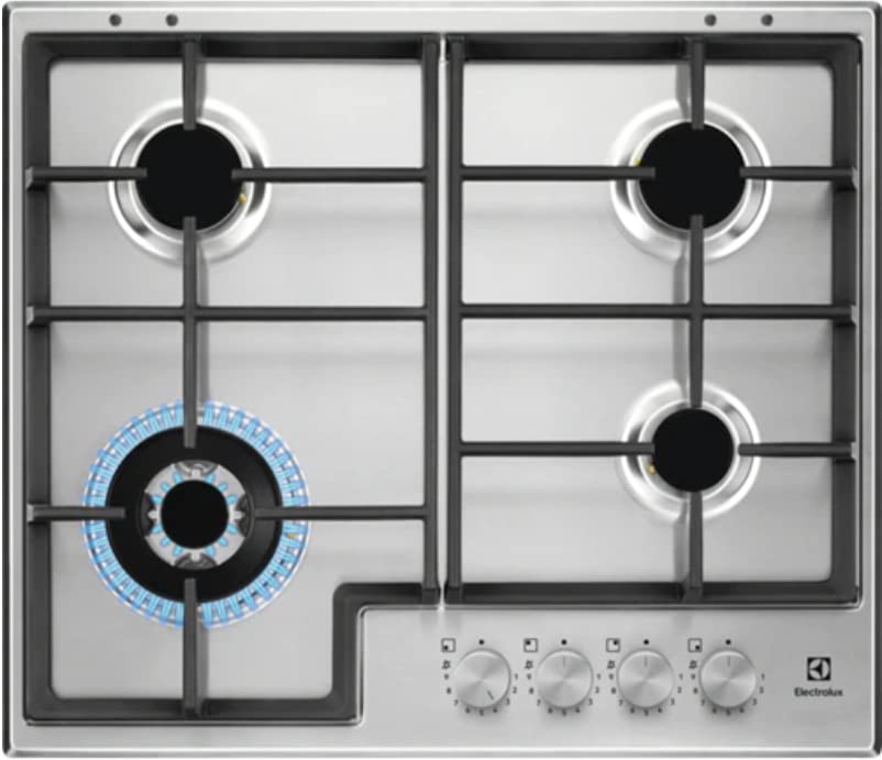 Table de cuisson à gaz 4 feux 60 cm couleur acier inoxydable EGS64362X
