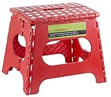 Greenco Super Strong Foldable Step Stool for Adults and Kids, 11', Red