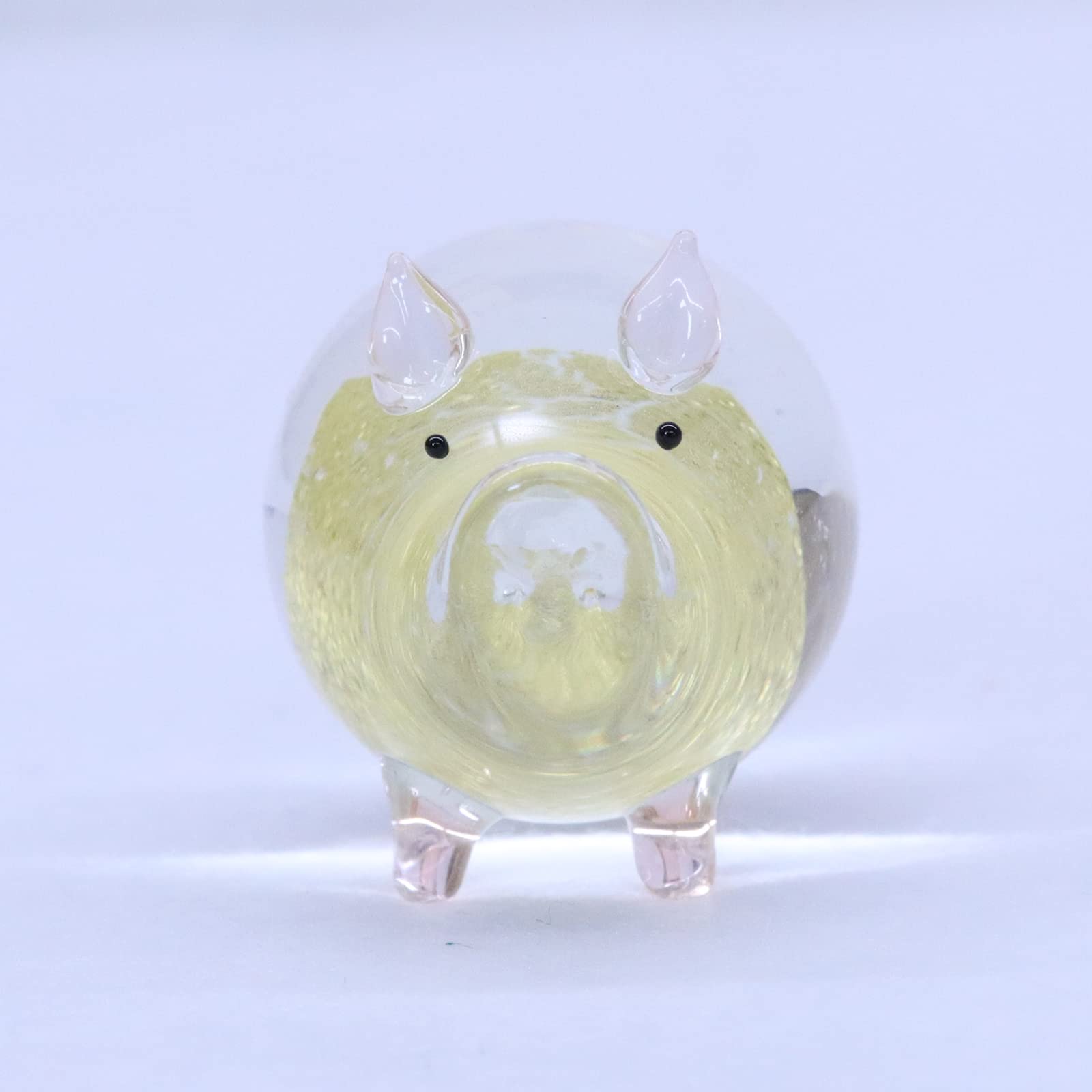 Amazon.co.jp: 新 かわいらしい ガラス細工 ブタ 金箔入り 特大