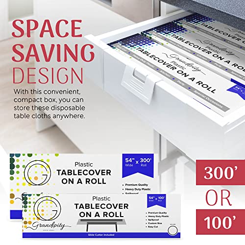 Grandipity Plastic Table Cloth Roll - 54in x 100 Ft. Table Cover White - image 6