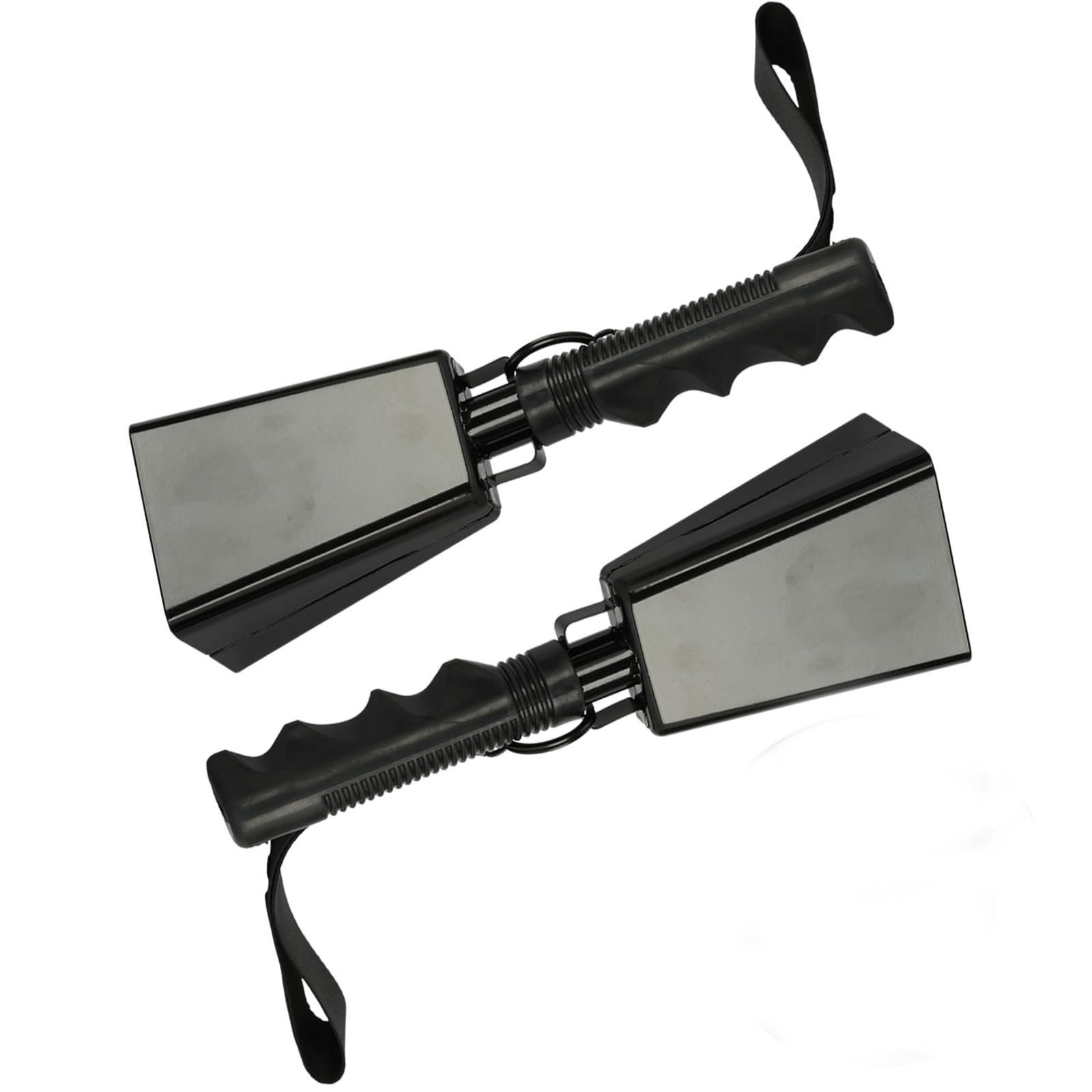 2 Pcs Cow Bell Steel Cowbells 9 inch Cowbell Noise Makers Cheering Hand Bell with Wrist Strap for