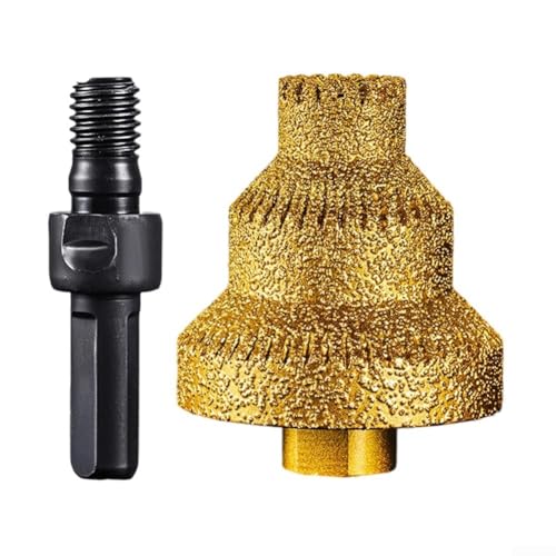 Honseadek Broca de pagoda escalonada con núcleo de diamante M10, biselado de diamante, abridor de agujeros cónicos multicapa para metal, broca avellanada para ampliar (mejorada con varilla)