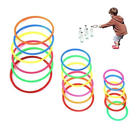 Koogel 18 Pcs Ring Toss Rings, 3 Sizes Carnival Ring Toss Hula Hoop for Kids Ring Toss Game for Kids for Carnival Garden Backyard Outdoor Games Bridal Shower Game