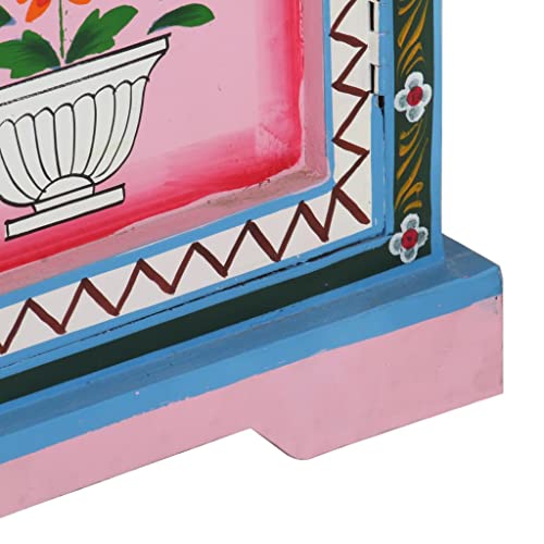 Cumyzo Hand-Painted Sideboard Multicolor 43.3"X11.8"X29.9" Solid Mango Wood Multicolour 33Kg/72.6Ib #TOP7