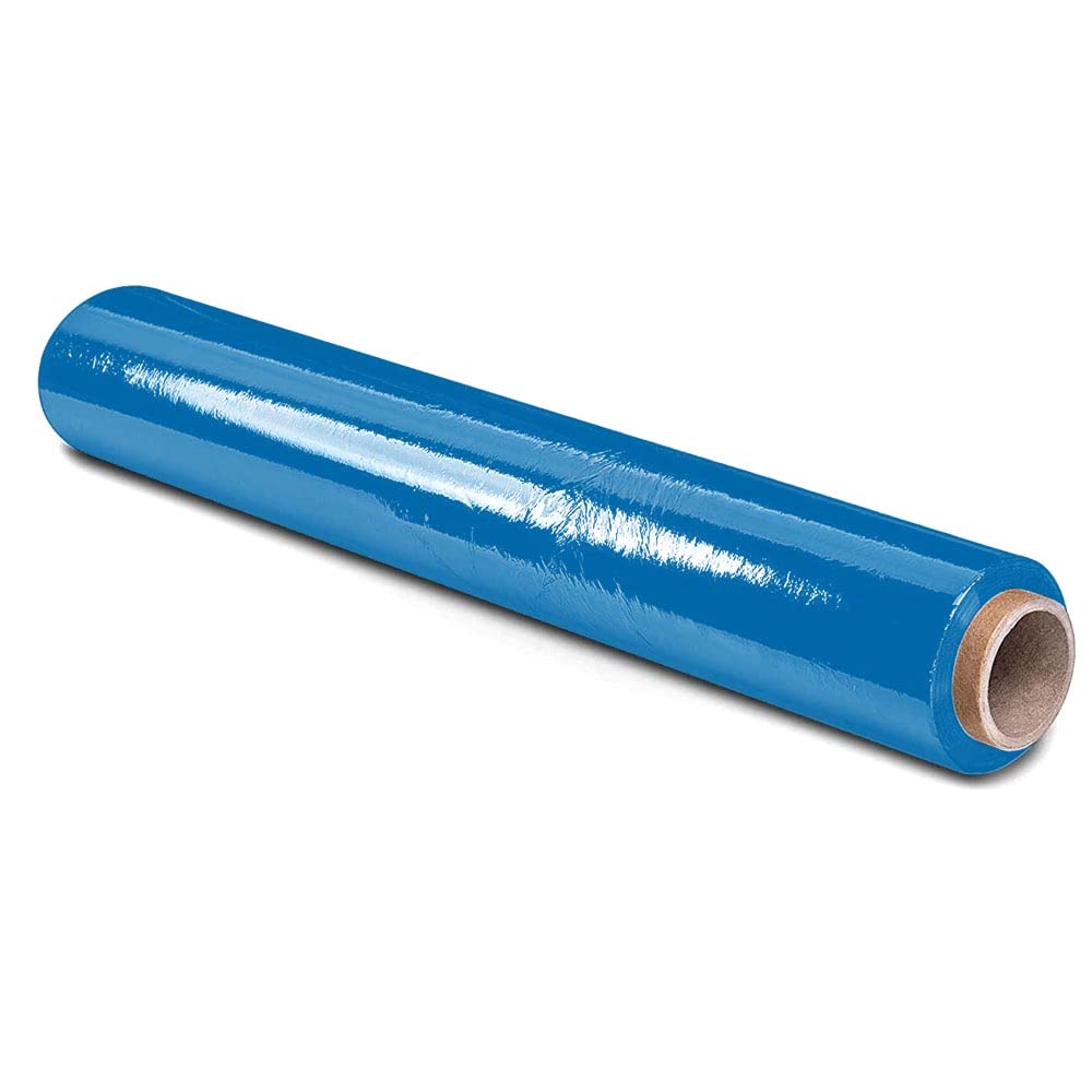 OFITURIA Film para Embalar 50 cm de Ancho y Estirable Hasta 300 Metros de Longitud – Rollo de Film Elástico Manual para Embalaje Industrial (Azul, 3)