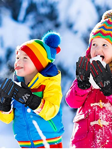 Image of Geyoga 4 Pairs Winter Kids Ski Gloves Boys Girls Windproof Waterproof Warm Snow Gloves for Children Toddler Snowboard