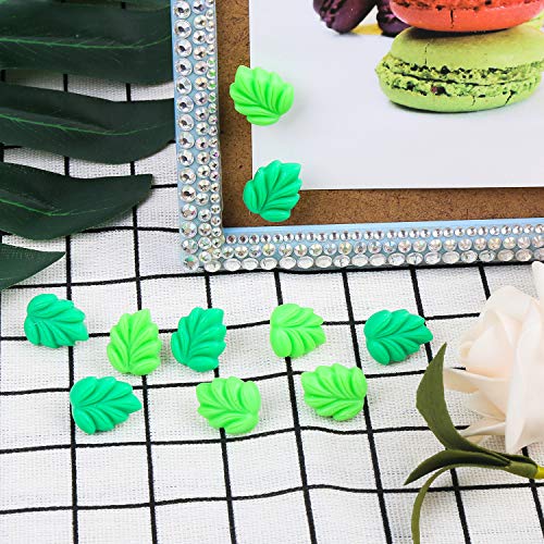 Derayee Decorative Push Pins, 20-Count Green Leaves Flat Thumbtacks For Cork Bulletin Board Home Office Organization #TOP4