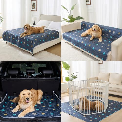 Image of Washable Pee Pads for Dogs, 48'' x 48'' Large Reusable Puppy Pads, 2 Pack | Super Absorbent, Leakproof, Machine Washable, Reusable Dog Pee Pads, Large Playpen Mat, Whelping Pad