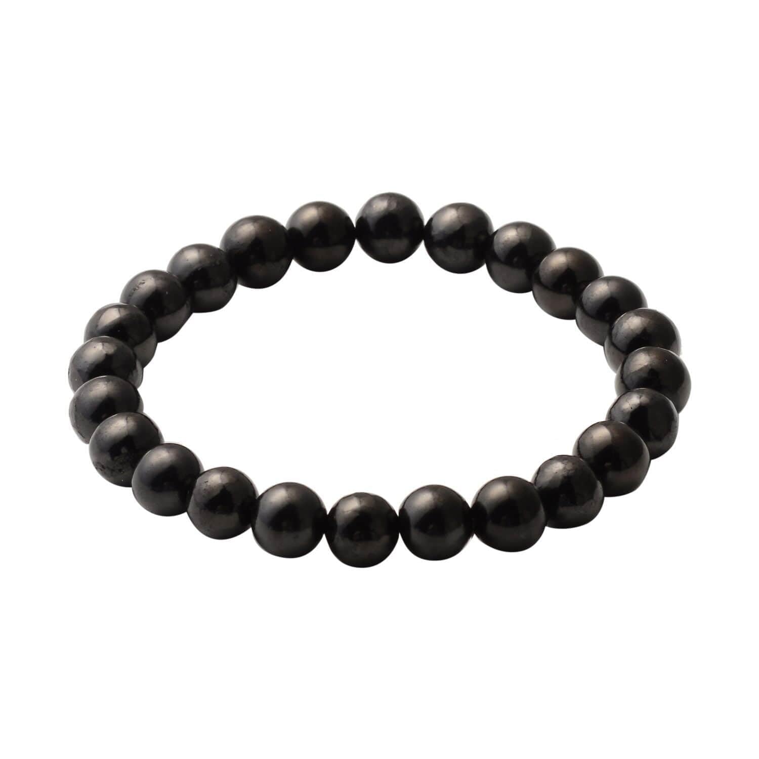 Karelian Shungite Stretch Bracelet Jewelry Gift for Women Ct 187.3