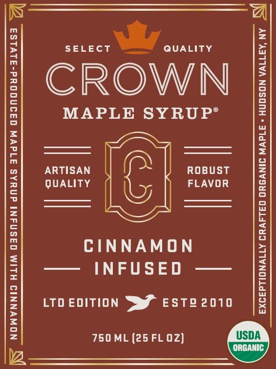 Miniatura 8 de Crown Maple Jarabe de arce con infusión de canela, 25 onzas líquidas, panqueques, cócteles de sabor, bollos pegajosos, gofres, certificado orgánico