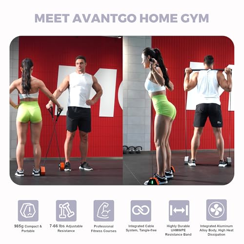 portable home gym multifunctional cable fitness machine resistance adjustable functional trainer app amp bluetooth connection full body workouts fitness anywhere gray