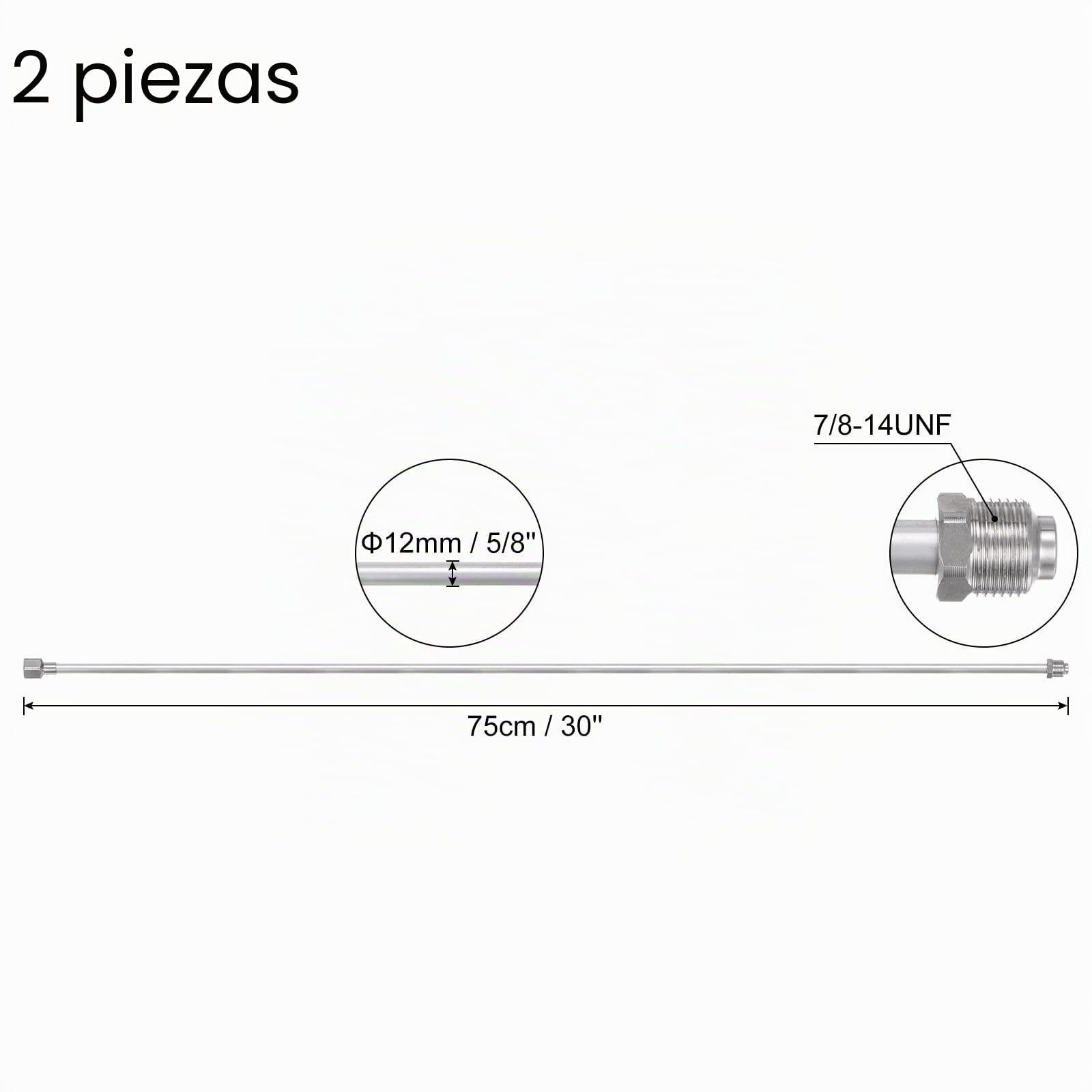 QUARKZMAN 2uds Sin Aire Pintura Pulverizador Extensión Varilla 30"x0.47" Extensión Pulverizador Pistola Pintura Inoxidable Acero Interfaz Universal Reemplazo Herramienta