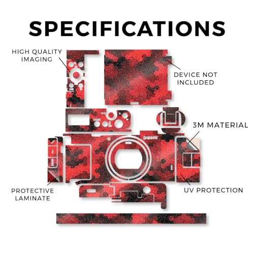 Image of Glossy Glitter Camera Skin Compatible with Sony ZV-1 Mark II (2023) - Red Hexa Camo - Premium 3M Vinyl Protective Wrap Decal Cover - Easy to Apply | Crafted in the USA by MightySkins