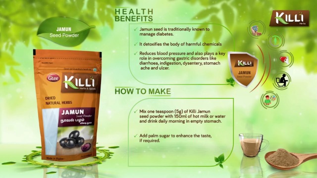 Buy KILLI Jamun | Syzygium cumini | Naval Pazham Seed Powder, 100