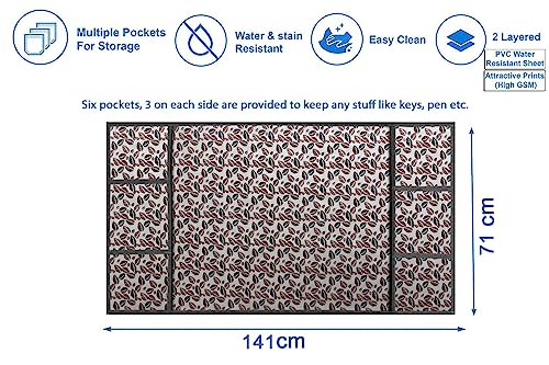 Image of Stylista Refridgerator top Cover Suitable for Samsung RS76CG8003S9HL, 653 Liter Fridge, Dimension (WXD) 71x141 CM, Corals Pattern Grey