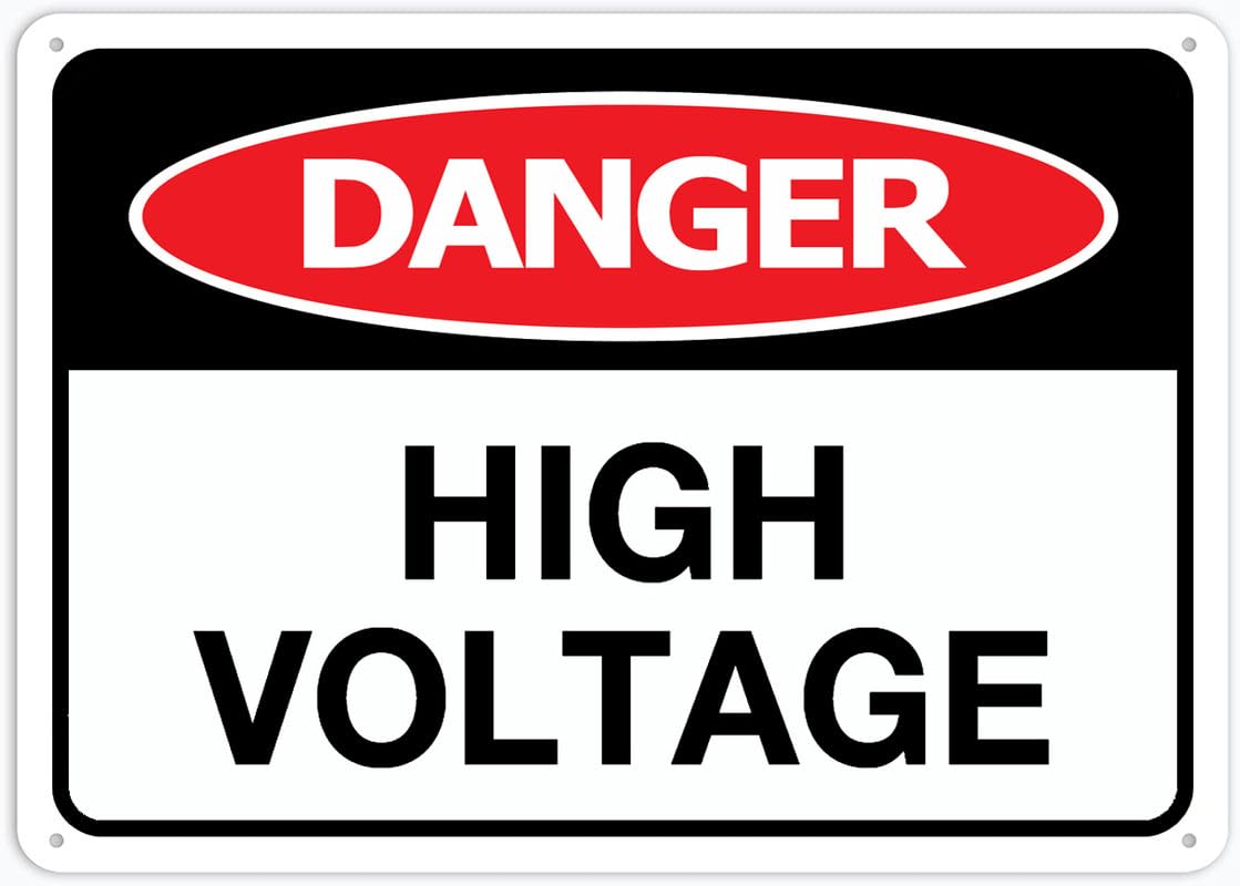 Danger High Voltage Aluminum Metal Sign 8"x12" Rust-Free For Outdoor/Home/Business/Yard Use