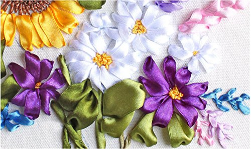 Amazon.co.jp: Fanryn リボン刺繍キット 3Dシルクリボン刺繍 花模様