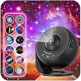 Galaxy Projector for Bedroom, HD Image Star Projector Galaxy Light Adjustable Knob, 13 Film Discs Planetarium Projector for Kids, 360° Rotating 1/2h Timer Simple 3-Button Control
