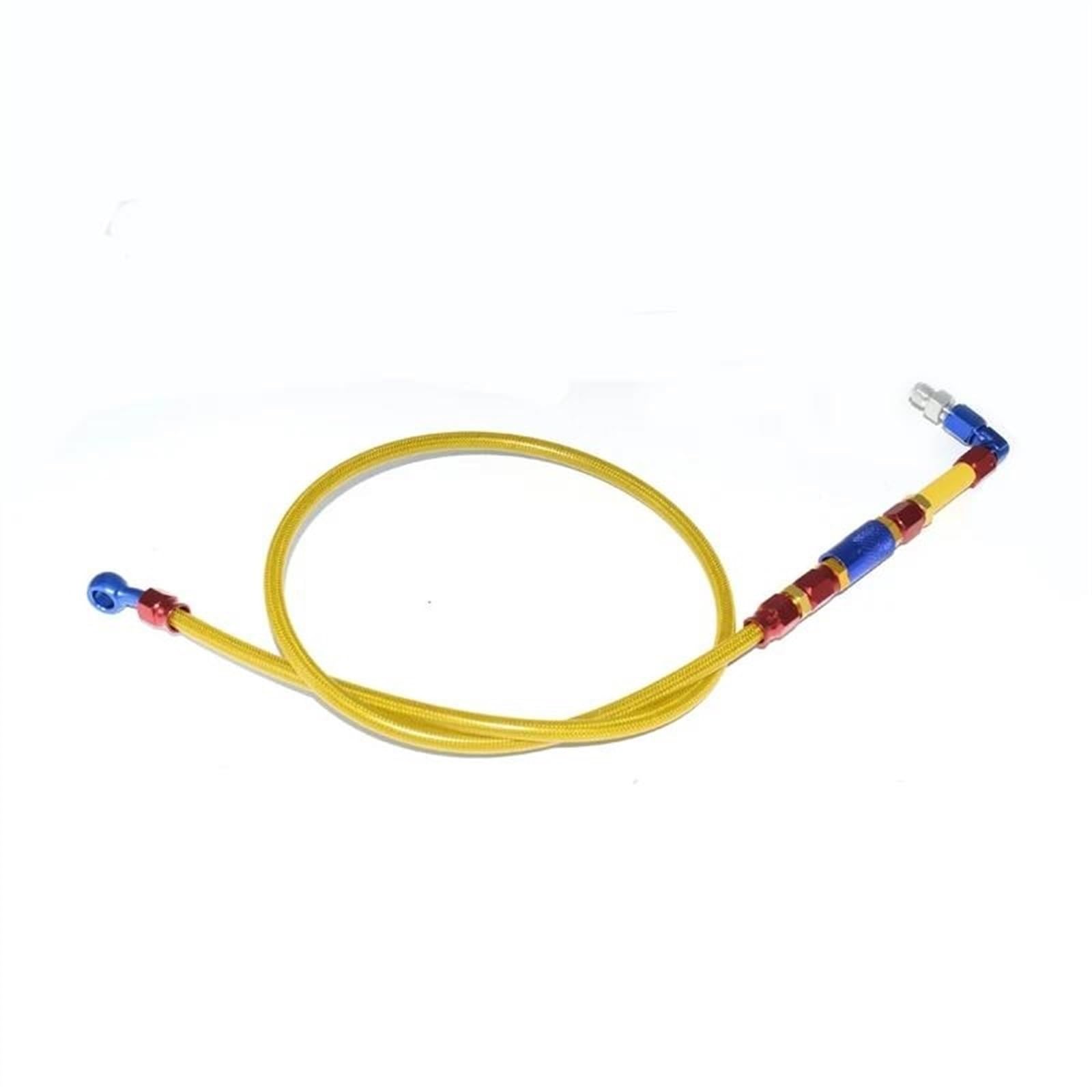 Ksxzw Yellow Motorbike Part Universal Motorcycle Braided Brake Hose Line Aluminium Cable Hydraulic Pipe M10 220Cm(Yellow)