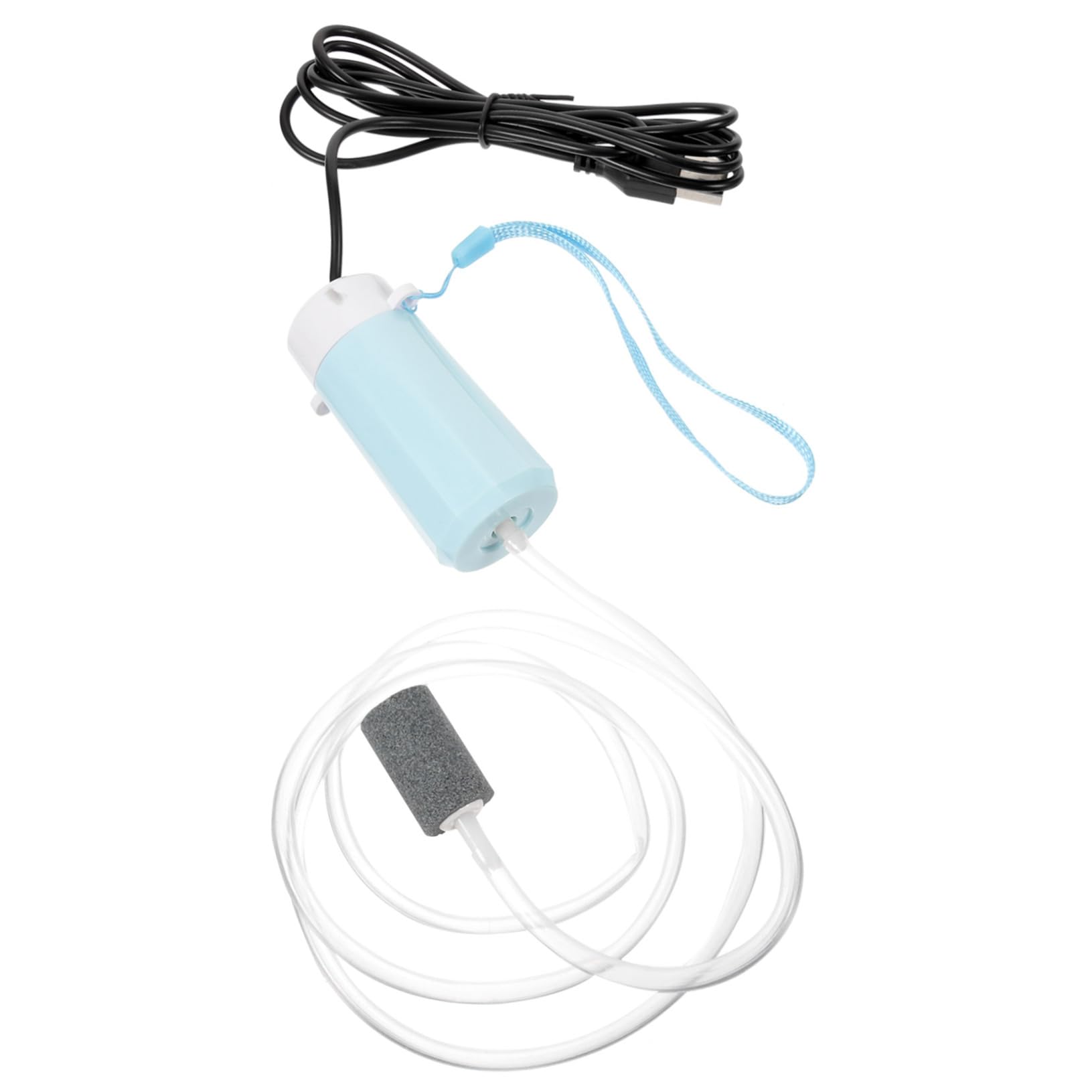 Kisangel USB-Sauerstoffpumpe USB Sauerstoffpumpe Tragbare Sauerstoffpumpe Kompakte Sauerstoffpumpe USB Luftpumpe Aquarium Wasserflasche Tank Aquariumbelüfter USB-Belüfter Abs Sky-Blue
