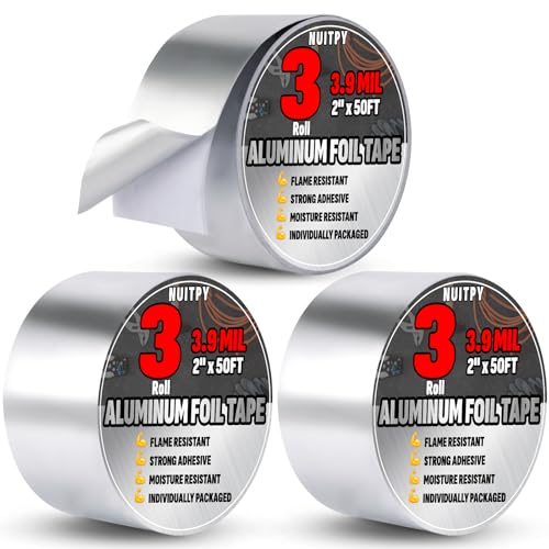 NUITPY 3 Pack Aluminum Foil Tape, 3.9 Mil 2