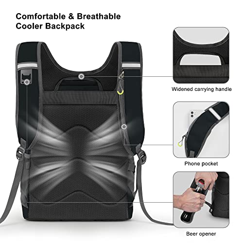 Backpack Cooler, 36 Cans Insulated Cooler Backpack Multifunctional Waterproof Leak Proof Soft Lightweight Backpack Cooler With Large Capacity For Men Women To Camping Hiking Picnics Beach Or Day Trips #TOP3
