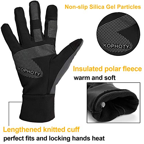 Geerera Fleece Lined Thermal Gloves, Men Touchscreen Winter Gloves, For