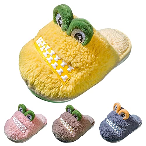 EnJoCho Girls Dress Shoes Autumn and Winter Cute Boys and Girls Slippers Flat Bottom Soft and (Blue, 4-4.5 Years Toddler)3