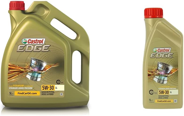 Castrol EDGE 5W-30 LL Aceite de Motor 5L, Gold & EDGE 5W-30 LL Aceite de Motor 1L