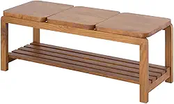 Banco de Madeira 3 Lugares Natu Meu Móvel de Madeira - Nozes