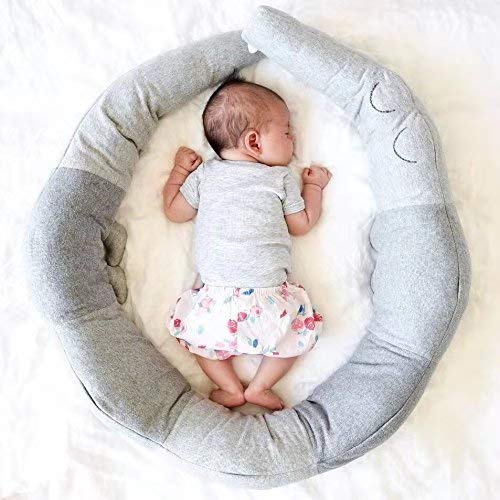 Baby Crib Bed Bumper Pillows for Baby Kids Boys Girls Toddler,Breathable Newborn Infant Cradle Cot Rails Alligator Pads Decor Protector Baby-Crib-Bumper(Grey) - Thumbnail 2