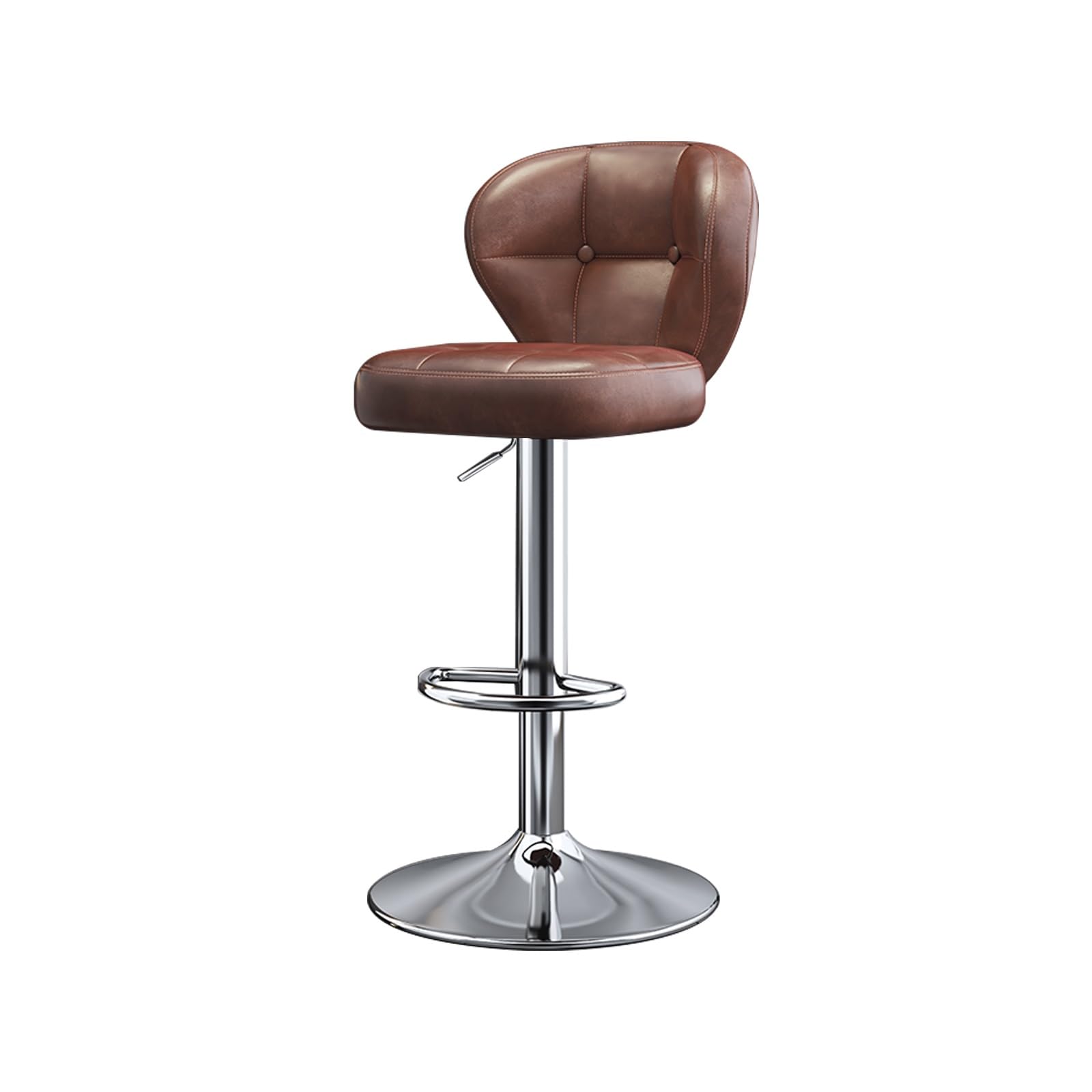 Tabouret de bar pivotant avec support dorsal et rembourrage épais