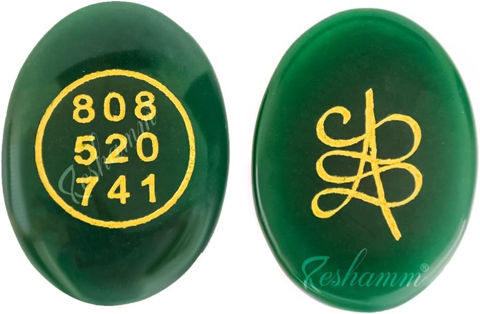 Reshamm® Pre-Energized Natural Green Jade Zibu Coin Attract Money Cash flow and Wealth Certified Angle Number & Zibu Symbol of Abundance Natural Feng Shui Money Coin for Reiki Healing Both Side 1 Pc